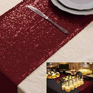 Table Runner Navy Blue Sequin Table Runner 12x90-Inch Glitter Table Cover Shimmer Table Runner 30x225cm for Party Dinner Banquet Festival Wedding Anniversary Exhibition Dessert Table Decorations