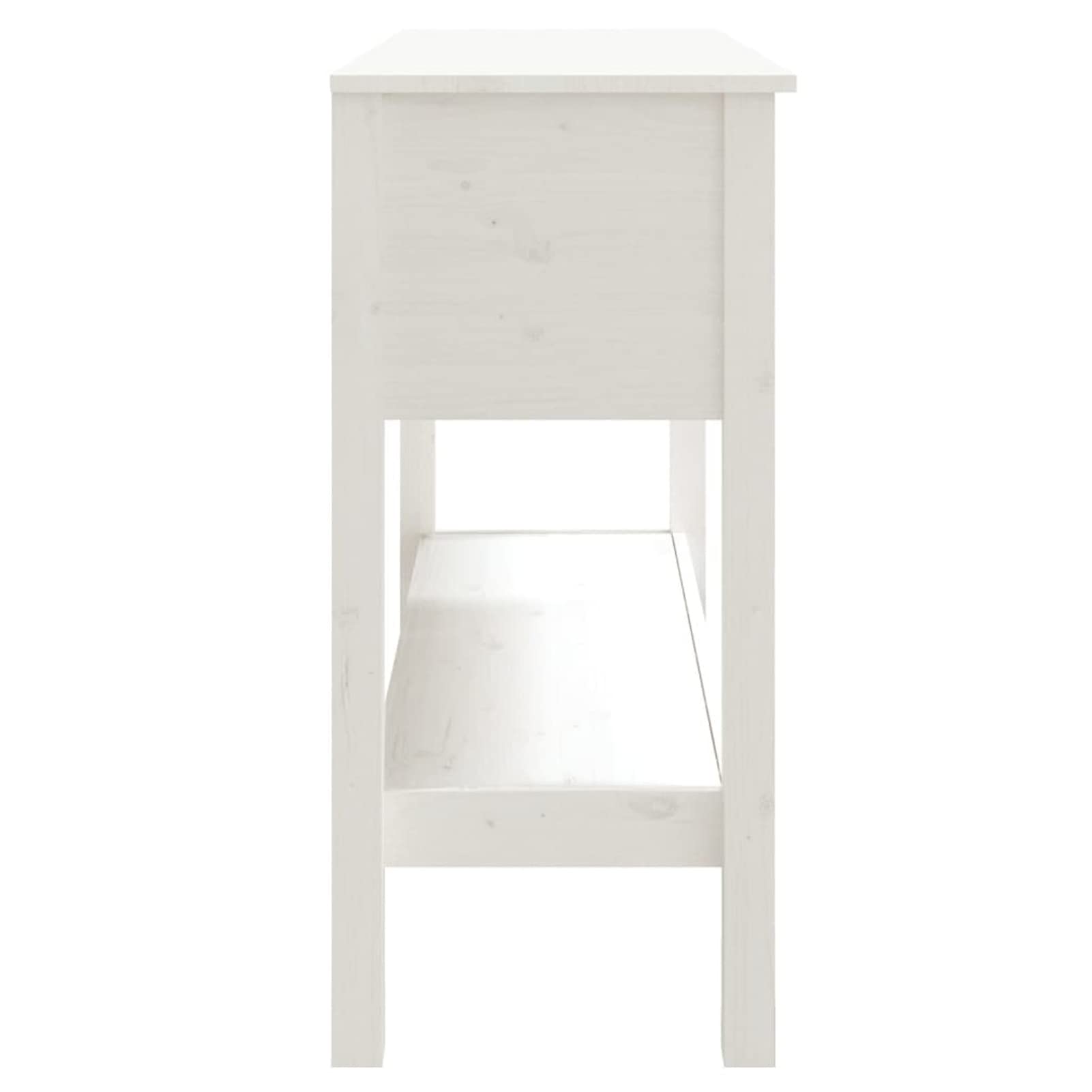 Homgoday Mesa Consola Recibidor Mueble de Entrada Estrecha Clásica Grande Mesa Auxiliar para Pasillo Comedor Mesa Consola de Madera Maciza de Pino Blanco 100x35x75 cm