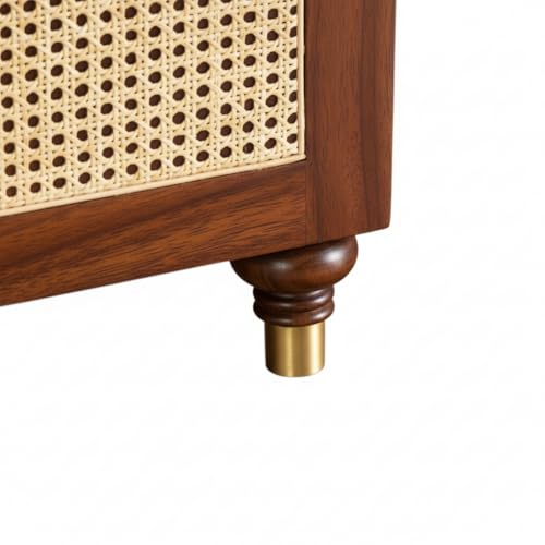 Image of MISAN Storage Boston Rattan Storage Trunk Box - Stylish & Practical Brown Wooden Chest for Home Organization | Versatile Storage Solution with Elegant Woven Design (Hony)