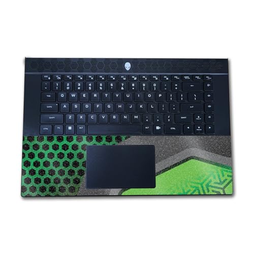 Image of Glossy Glitter Laptop Skin Compatible with Alienware M16 R2 (2024) - Hex Green - Premium 3M Vinyl Protective Wrap Decal Cover - Easy to Apply | Crafted in The USA by MightySkins