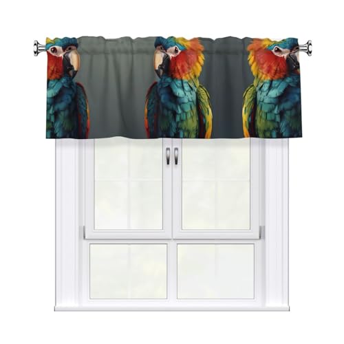WZYCWB 137,2 x 45,7 cm – Vases occultants imprimés perroquets – Rideaux décoratifs pour chambres, cuisines et balcons