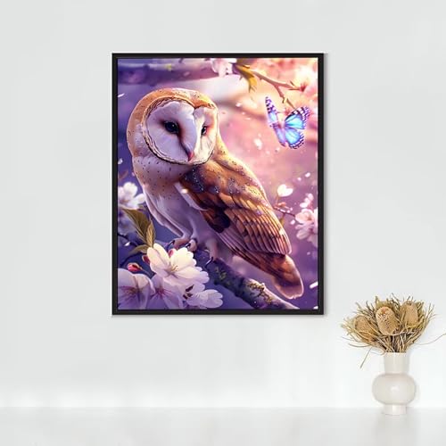 Kit peinture diamant strass hibou 50x70cm, une idée cadeau créative originale