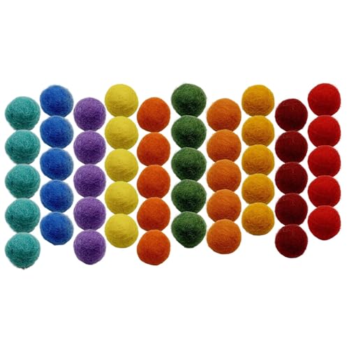 Muimurex 50Pcs Wool Felt Balls 2cm Multicolor Pompoms for DIY Crafts