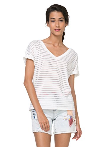 T-shirt sans manches Luka Desigual blanc ressentez la légèreté de l'été