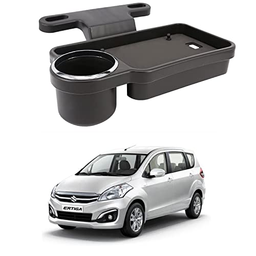Image of Oshotto (FT-04) Foldable Car Auto Headrest Rear Back Seat Table Drink Food Cup Tray Holder Compatible with Maruti Suzuki Ertiga 2012-2018 - Black