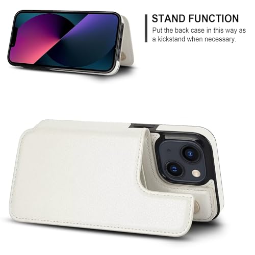 Coque iPhone 13 détachable et compatible MagSafe avec support flip blanc