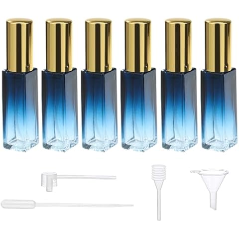 Qeuly 10ml Perfume Travel Refillable Bottle, Mini Empty Perfume Spray Bottles, Glass Atomizer Sprayer for Perfume, Travel Size Perfume Bottle, Portable Perfume Sample Dispenser (Gradient Blue) Cover