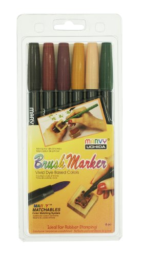 Uchida 1500-6C 6-Piece Victorian Brush Marker Set