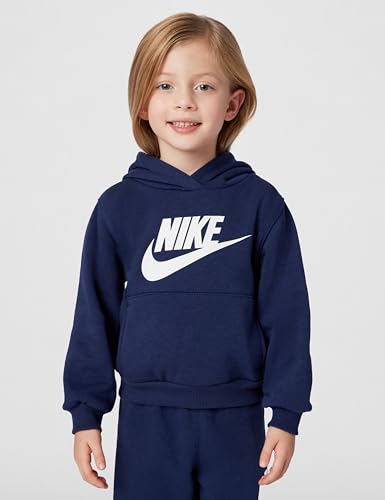 Image of Nike Kids' Sportswear Club Fleece Pullover Hoodie and Joggers 2-Piece Outfit Set (Large Swoosh Logo)