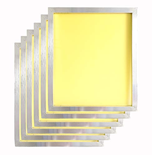 Siebdrucksiebe aus Aluminium, 50,8 x 61 cm, Rahmen 230 gelbe Maschen, 6 Stück Cover