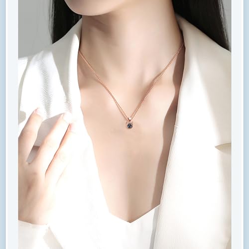 Svyqwmz Personalisierte Katze Anhänger Foto Projektion Halskette Ich liebe dich in 100 Sprachen Halskette Gedenkschmuck für Frauen Männer Familie Freund