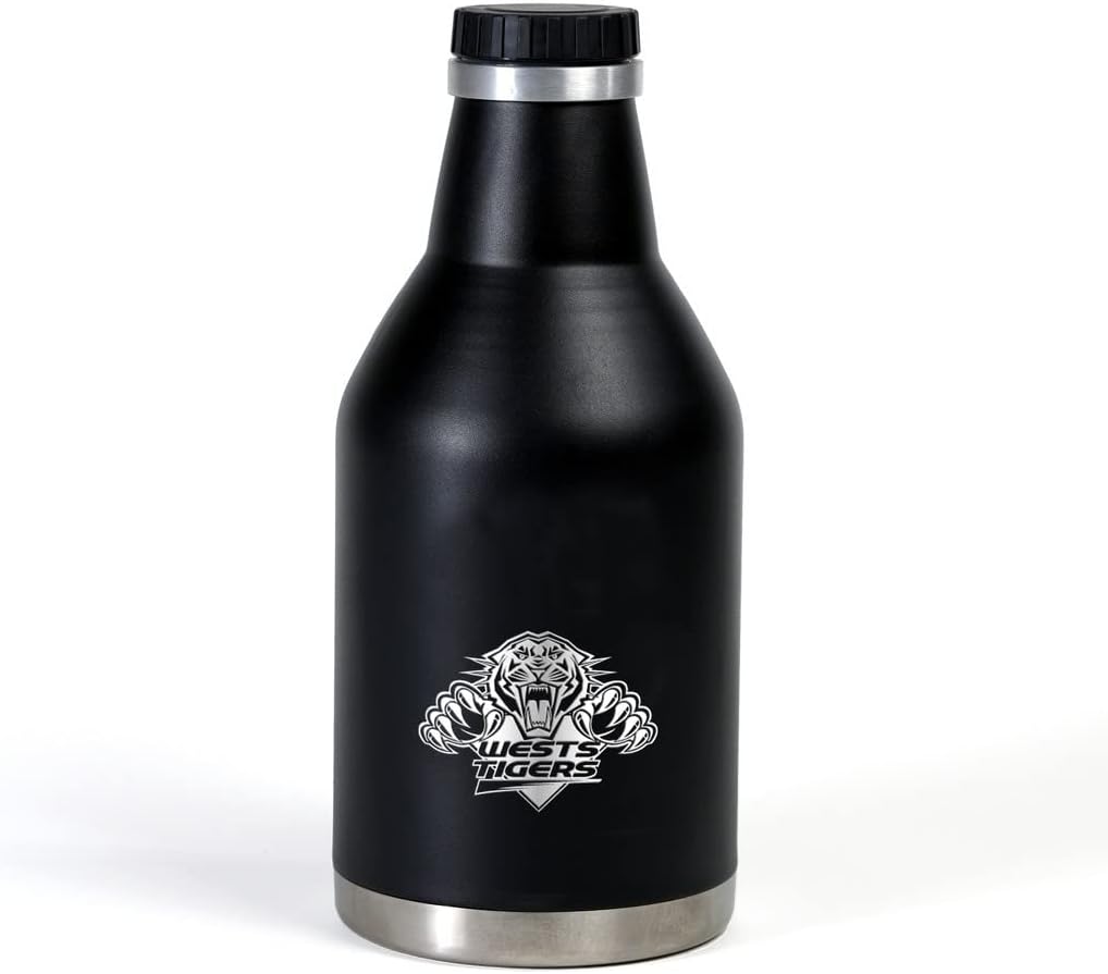 The Stubby Club NRL Wests Tigers Beer Growler, 2 Liter Capacity,Black