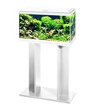 Ciano 60 - Cristal tropical de 2 pies, incluye filtro, luces LED, calentador de 58 litros (blanco)