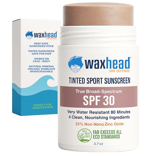 Waxhead Tinted Zinc Sunscreen Stick Face SPF 30 - Reef Safe Sunscreen, Tinted Zinc Oxide Stick...
