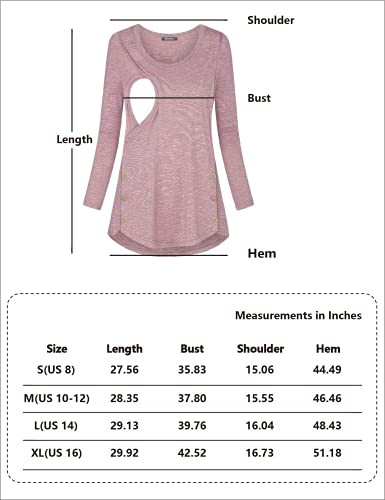 Nursing Tshirt, Quinee Women Casual Crew Neck Long Sleeve Cute Button Detail Loose Shirts Plus Size Postpartum Tops Maternity Clothes Winter Breastfeeding Tunic Olive Green M #TOP6