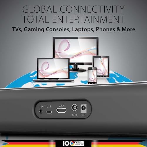 Image of Blaupunkt SBW Newyork 20 2.1 CH Soundbar with Wired Subwoofeer I 120W RMS I HDMI-ARC I Bluetooth I AUX I USB I Remote Control with Equalizer