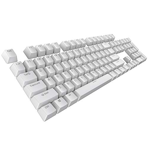 Tecware PBT Keycaps, Double-Shot PBT Keycap Set, for Mechanical Keyboards, Full 112 Keys Set, OEM Profile, English (US, ANSI) (White) Tecware PBT Keycaps, Double-Shot PBT Keycap Set, for Mechanical Keyboards, Full 112 Keys Set, OEM Profile, English (US, ANSI) (White)
