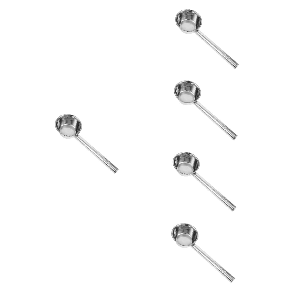 GALPADA 5 Piezas cucharón de agua limpiador cazo de agua con asa Reemplazo de tapón de baño de empuje Hundir ayuda cucharas cucharón de sopa de acero inoxidable cuchara de agua Silver