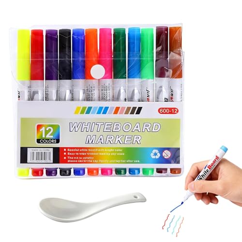 Generisch Rotulador flotante de agua – Rotuladores de pintura de baño | 12 garabatos de pintura de color de dibujo de tinta flotante con cuchara, para niños, niñas, adolescentes, pintura, manualidades