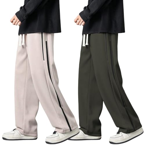 Image of GRECIILOOKS Korean Style Track Pants for Men - Loose Fit Lycra Cargo Joggers | Trendy Gym & Streetwear Bottoms with Utility Pockets (Available in Plus Size)
