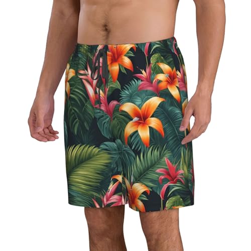 Tropical Flora Print Stylish Beach Shorts Swim Trunks Lightweight Breathable Summer Outdoor Activities2