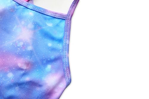 Image of iLover Girls Sparkle One Piece Swimsuits Crossback Swimwear Beach Bathing Suit with Adjustable Strap 4-10 Years