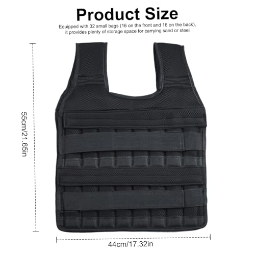 XJKLBYQ Adjustable Weighted Vest Up, Weighted Vest for Men Women UP to 35KG Breathable Shirt with 32 Weight Pocket Padded Strength Training Weight Vests, No Weights - Image 5