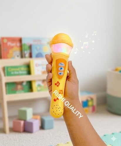 Image of Mic Microphone Musical Toy with Light and Sound for Kids | Classic Look Mic Colourful Lights | Karaoke Wireless Pretend Play Toy | - Color As Per Stock Availability (Pack of 1)