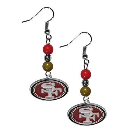 NFL Siskiyou Sports Womens San Francisco 49ers Fan Bead Dangle Earrings One Size Team Color