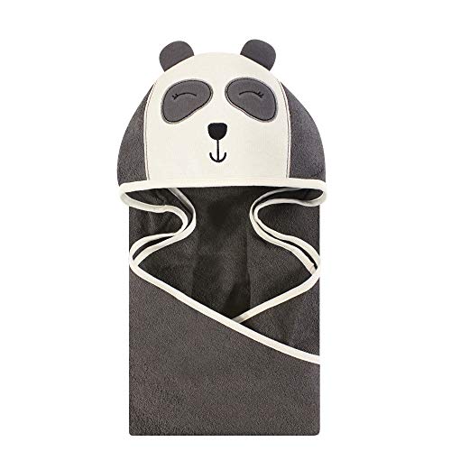 Image of Hudson Baby Unisex Baby Cotton Animal Face Hooded Towel, Modern Panda, One Size