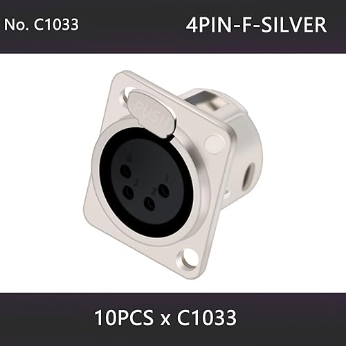 Conector XLR hembra de panel para reparar mesas de mezcla y paneles de audio, pack de 10 3