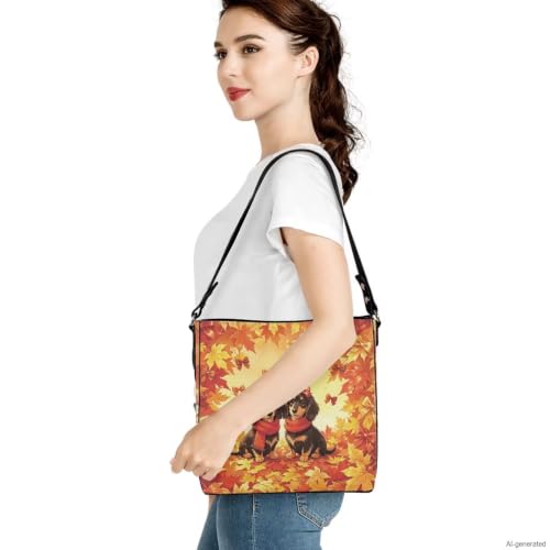 Image of HUGS IDEA Boho Bags for Women Leather Handbag Shoulder Bucket Crossbody Purse