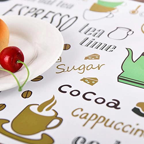 Image of 4 Pieces PVC PlaceMat - Non-Slip, Heat Resistant and Washable Hot Insulation Pad - Modern Waterproof Placemats for Decorations, Dining Table, Kitchen, Restaurant, Hotel (4-Piece, Brown)