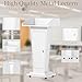 BERPET Podium Stand with 4 Locking Wheels, Heavy-Duty Metal Lectern for Church, School, Office, and Conference, Large Lockable Storage Cabinet, 43.7