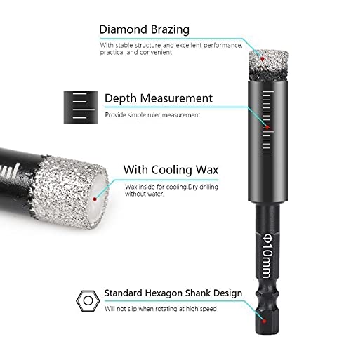 Juego de 5 brocas diamantadas secas para perforar granitos miniatura 5