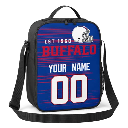 Image of Buffalo Lunch Bag Custom Name and Number Personalized Gifts | Custom Personalized Lunch Box for Men Women