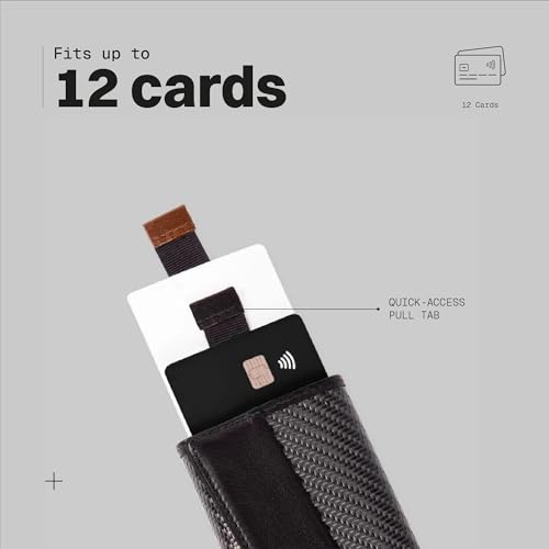 Image of The Frenchie Co. - Speed Wallet - Carbon fiber & full-grain Italian leather - Ultra-slim RFID blocking front pocket wallet - Quick-access minimalist card holder for men & women