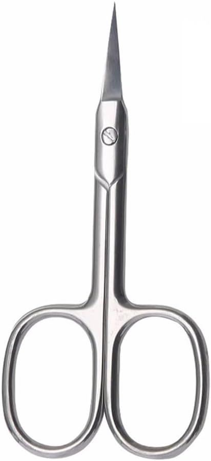 Ultra Fine Nail Scissors Curved Blade Precision Tip Cuticle Trimmer Beauty Scissors for Eyebrows and Nails,Colorful 1pc