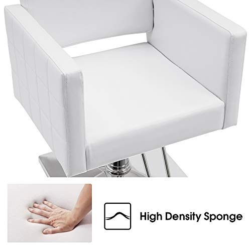 Barberpub Classic Styling Salon Chair For Hair Stylist Hydraulic Barber Chair Beauty Spa Equipment 8821 (Pure White) #TOP4