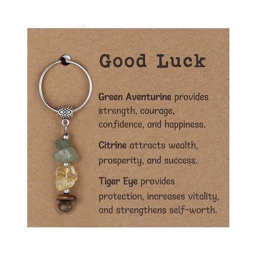 Good Luck Gifts Keychains for Women，Natural Crystals Keychain lucky charm
