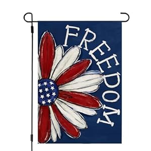 CROWNED BEAUTY Patriotic Garden Flag 12×18 Double Sided Small Burlap 4th of July Decoration for Outside Yard
