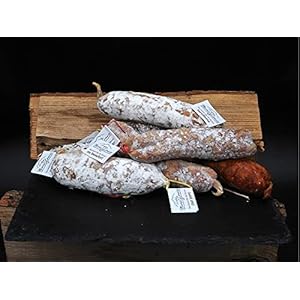 Set van 4 Savoy Saucissons – 1 Puur Varkensvlees, 1 Gerookte, 1 Hazelnoot en 1 Beaufort Kaas – Gourmet Saucisson uit Franse Alpen – Premium Salami Worst – 4x 170g