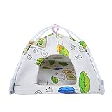 Bird Hammock Tent Nest Parrot Hanging Hut Conure House Parakeet Sleeping Bed Cute Toy Gift Small Animal Squirrel Ferret Habibat (White, Medium)