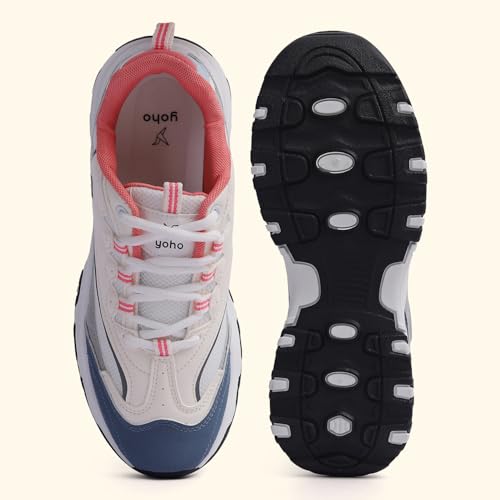 Image of YOHO Women's Chonks Sporty Comfortable Chunky Sneakers | Lightweight & Breathable | Everyday Shoes for Woman /Girls