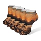 VstaDank Mountain And Water at Sunset Ankle Socks Soft Low Cut Sock Fashion No Show Sock Casual Running Socks for Adult 5 Pairs