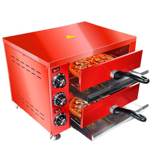 Four à Pizza d'intérieur Professionnel - Cuiseur à Pizza électrique en Acier Inoxydable avec température et minuterie réglables pour la Maison et Le Restaurant