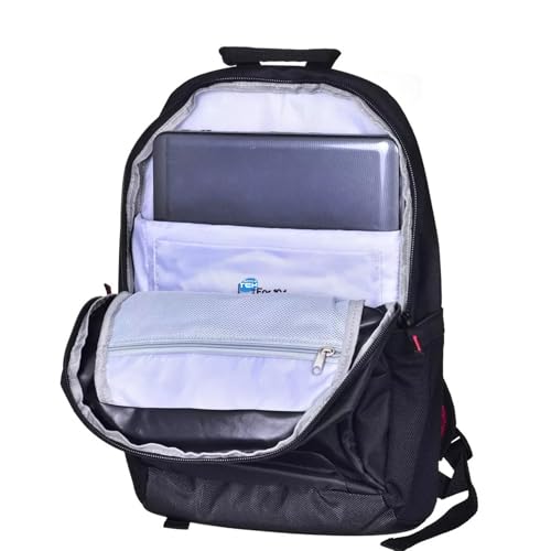 SIMPLETEK - Plecak Houston 110265 | Kompatybilny z notebookami o przekątnej ekranu do 15,6" | 12, 13, 14, 15" | Uchwyt na butelkę, duże kieszenie | czarny (odnowiony), czarne, Taglia unica