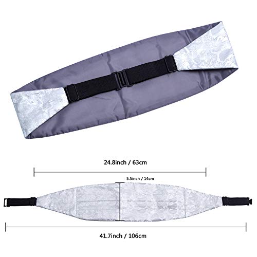 Image of Alizeal Mens Multicolored Silk Solid Cummerbund Bow Tie Set