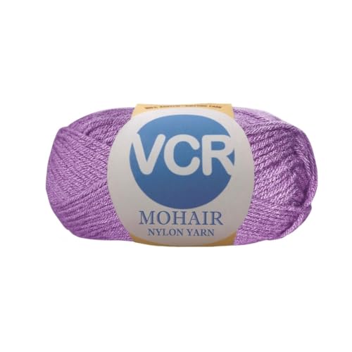 Image of VCR Mohair Nylon Dusty Purple Yarn, 100 Grams Hank, 196 Meters Length, Acrylic 75%, Mohair Nylon 25%, Pack of 1 Yarn, Soft Crosia Threads, Suitable for Winter Garments.