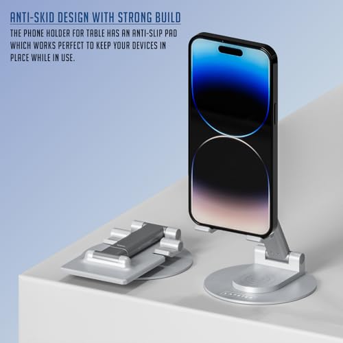 Image of Lapster Holdex Prime Foldable Tablet Stand for Desk | 360 Rotating Adjustable Holder Compatible with iPad, Samsung Galaxy Tab & All Tablets Up to 12.9-Inch.